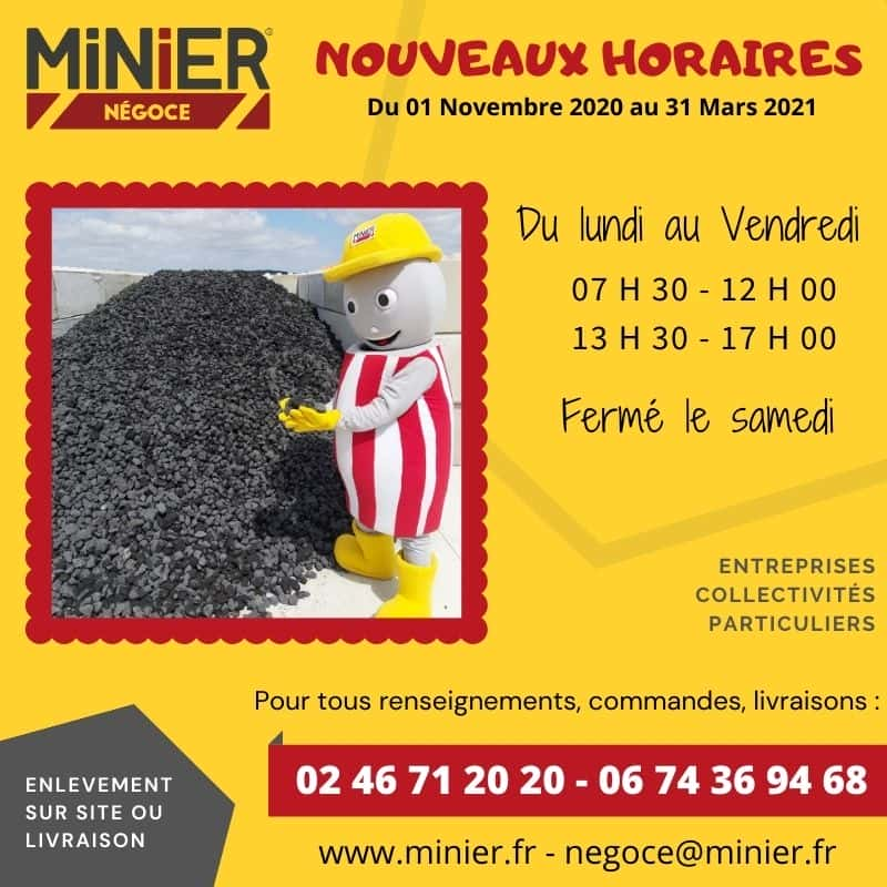 Nouveaux horaires MINIER NÉGOCE