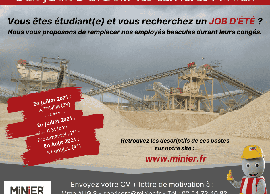 Des jobs d’été sur nos carrières