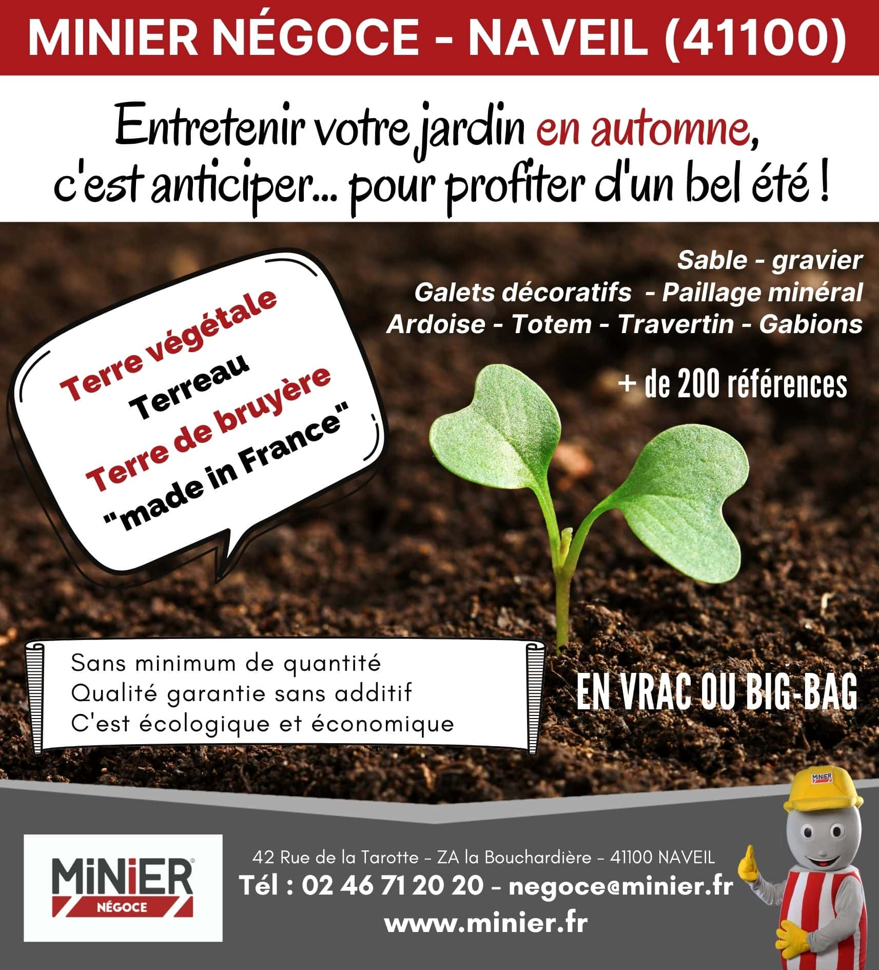 Nouveaux horaires MINIER NEGOCE