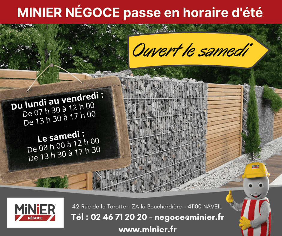 Nouveaux horaires MINIER NEGOCE