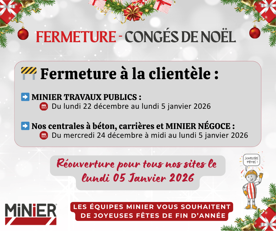 Nouveaux horaires MINIER NEGOCE