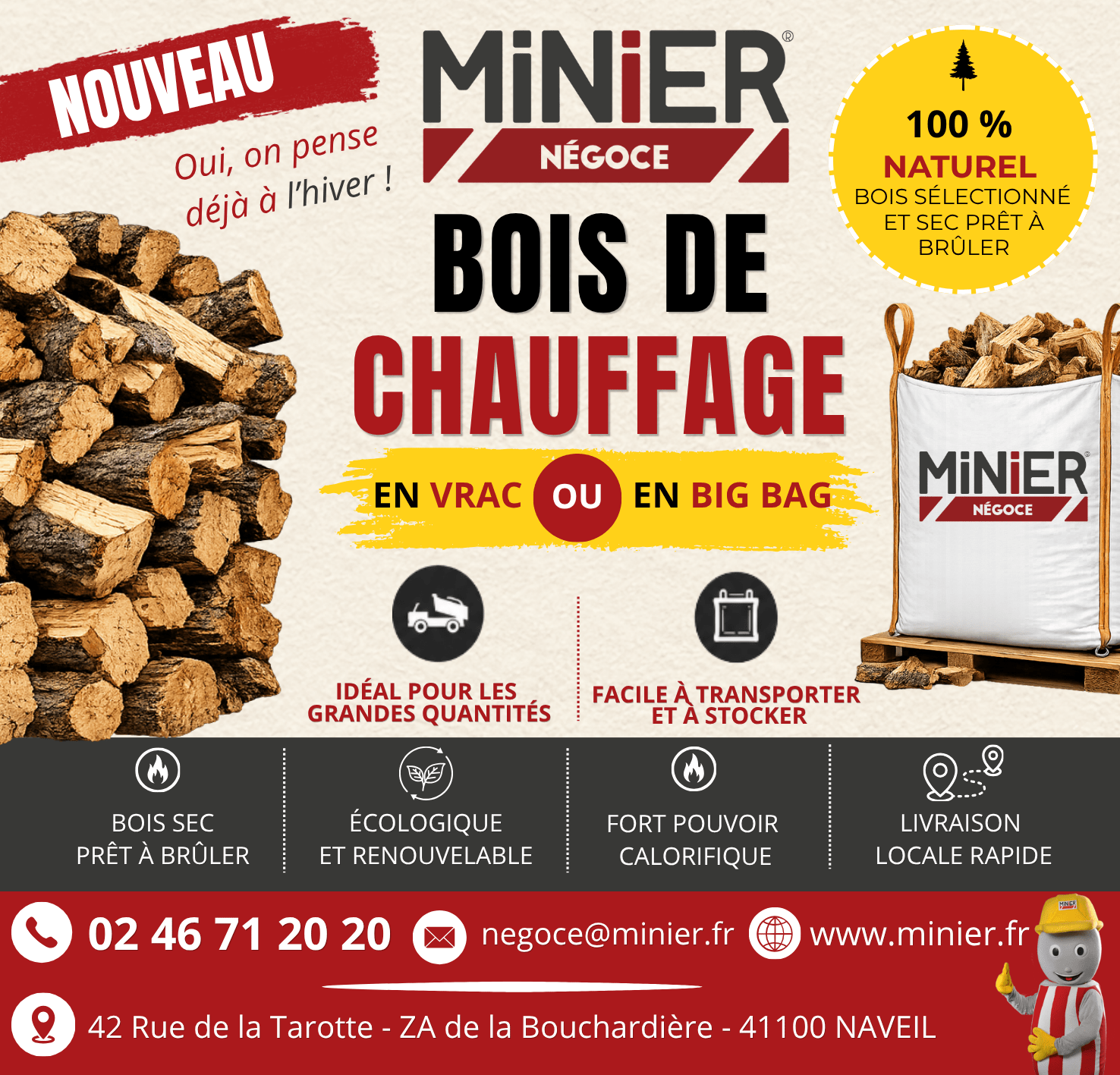 NOUVEAUX HORAIRES - Négoce Nouveaux horaires MINIER NEGOCE